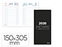 DIETARI LIDERPAPEL 2026 DOS TEROS 150X305 MM DIA PGINA COLOR NEGRE PAPER 70 GR