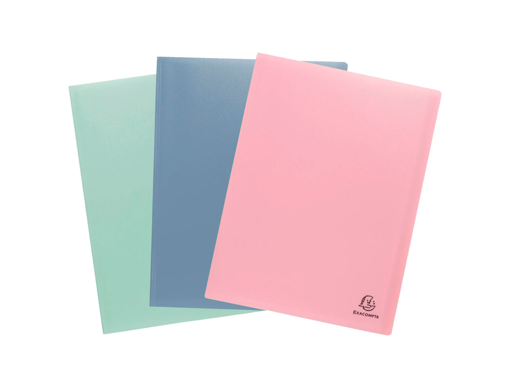 CARPETA EXACOMPTA AUTENTIK ESCAPARATE 40 FUNDAS DIN A4 POLIPROPILENO RECICLADO COLORES SURTIDOS