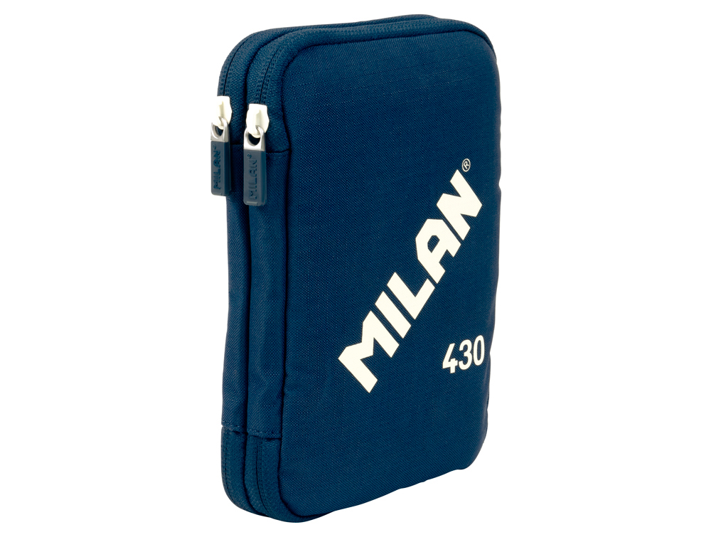 PLUMIER ESCOLAR MILAN 430 SINCE 1918 DOBLE CON ACCESORIOS COLOR AZUL 195X50X130 MM
