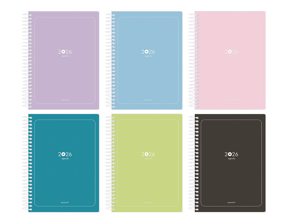 AGENDA ESPIRAL ANTARTIK ESSENTIALS EXPOSITOR 8 UNIDADES SORTIDAS