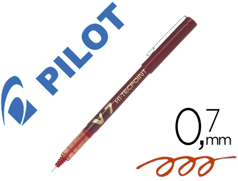 ROTULADOR PILOT PUNTA AGUJA V-7 ROJO 0.7 MM