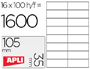 ETIQUETAS ADESIVAS APLI DIN A4 105 X 35 MM