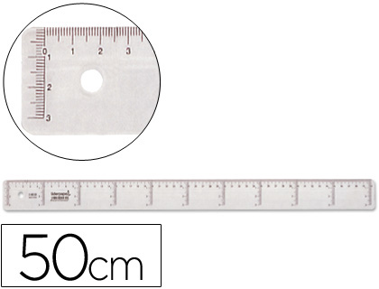 Regla metalica de 50 CM X Und