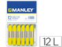 LAPIS DE CERA MANLEY 12 UNIDADES AMARELO LIMAO