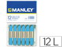 LAPIS DE CERA MANLEY 12 UNIDADES AZUL CELESTE