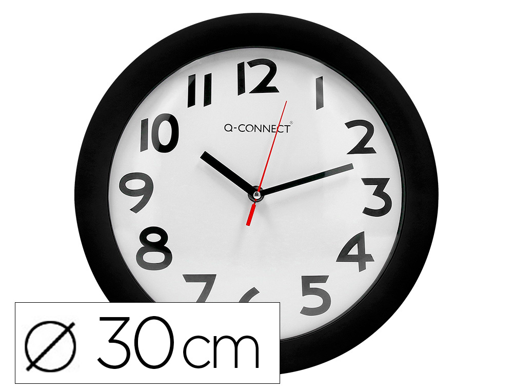 Reloj de pared 34 cms para oficina blanco numeros grandes