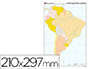 MAPA MUDO COLOR DIN A4 AMERICA DEL SUR POLITICO