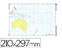 MAPA MUDO COLOR DIN A4 OCEANIA POLITICO