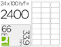 ETIQUETAS ADESIVAS Q-CONNECT DIN A4 66 X 33,9 MM