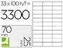 ETIQUETA ADHESIVA Q-CONNECT KF10640 TAMAO 70X25 MM FOTOCOPIADORA LASER INK.JET CAJA CON 100 HOJAS DIN A4