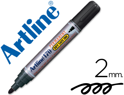 SIMPLIFICANDO, S.L. - OFICINAS  ROTULADOR ARTLINE MARCADOR PERMANENTE 170  NEGRO PUNTA REDONDA 2 MM ANTISECADO