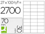 ETIQUETA ADHESIVA Q-CONNECT KF10642 TAMAO 70X30 MM FOTOCOPIADORA LASER INK-JET CAJA CON 100 HOJAS DIN A4