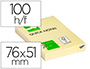 BLOC DE NOTAS ADHESIVAS QUITA Y PON Q-CONNECT 51X76 MM CON 100 HOJAS