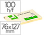BLOC DE NOTES ADHESIVES LLEVA I POSA Q-CONNECT 76X127 MM AMB 100 FULLS