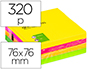 BLOC DE NOTES ADHESIVES LLEVA I POSA Q-CONNECT 76X76 MM FLUORESCENT AMB 320 FULLS