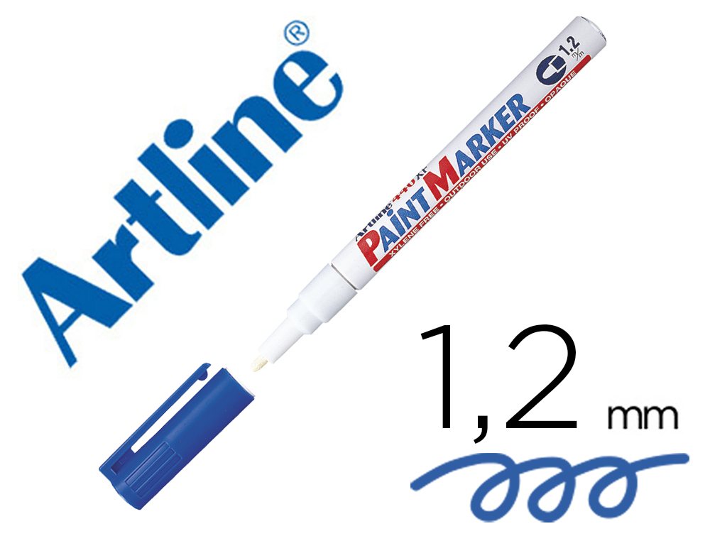 Rotulador artline marcador permanente ek-440 xf azul -punta redonda 1.2 mm -metal caucho y plastico