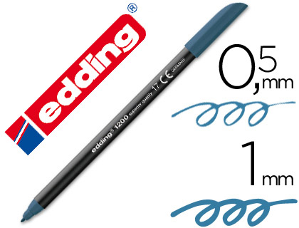 Edding 1200 Rotulador - Punta Redonda - Trazo 1mm - Tinta con Base de Agua  - Color Azul Metalizado > Papelería / Oficina > Escritura y corrección >  Rotuladores