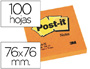 BLOCO DE NOTAS ADESIVAS POST-IT LARANJA 76 X 76 MM