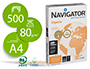 PAPEL FOTOCOPIADORA NAVIGATOR DIN A4 80 GRAMOS 4 TALADROS PAPEL MULTIUSO INK-JET Y LASER PAQUETE DE 500 HOJAS