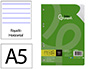 RECAMBIO LIDERPAPEL A5 100 H 100G/M2 HORIZONTAL DOBLE MARGEN 6 TALADROS