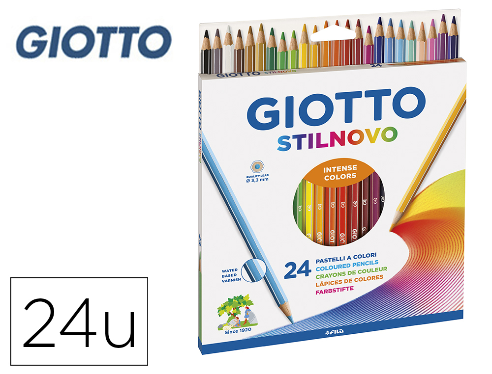 Estuche 24 rotuladores Giotto Turbo Color, colores intensos punta de 2,8mm,  tinta lavable