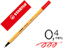 MARCADOR STABILO PONTA DE FIBRA POINT 88 VERMELHO 