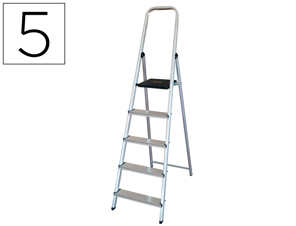 SOS IMPRESSIO  ESCALERA Q-CONNECT DE ALUMINIO 5 PELDAÑOS 1062X483X1675 MM  PESO MAXIMO 150 KG EN-131