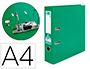 ARCHIVADOR DE PALANCA LIDERPAPEL A4 DOCUMENTA FORRADO PVC CON RADO LOMO 75MM VERDE COMPRESOR METALICO