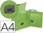 CARPETA LIDERPAPEL PORTADOCUMENTOS BROCHE POLIPROPILENO DIN A4 VERDE TRANSPARENTE CON ASA
