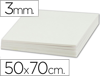 CARTON PLUMA LIDERPAPEL BLANCO DOBLE CARA 50X70CM ESPESOR 3MM