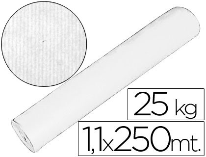 Papel continuo blanco, rollo 110 cms x 500 metros, 41 kgs