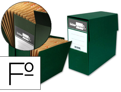 Comprar Caja archivo definitivo carton pardo tamaño 270x390 lomo 110mm.  color verde (245704). DISOFIC