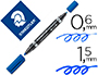 MARCADOR STAEDTLER LUMOCOR PERMANENTE DUO 348 AZUL