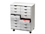 MUEBLE AUXILIAR PAPERFLOW PARA OFICINA NEGRO 16 CAJONES EN 2 COLUMNAS GRIS5X382 71,5X58X34,3 CM