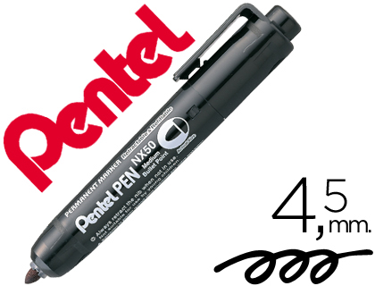 MARCADOR PENTEL NX50 PERMANENTE PONTA REDEONDA RETRACTIL 4,5
