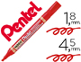 MARCADOR PENTEL N860 PERMANENTE BISELADO VERMELHO