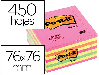 Post-it Bloc 100 feuillets 76 x 76 mm Energiques x 6