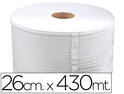 PAPEL SECAMANOS INDUSTRIAL 26 CMS DE ANCHO X 400 MTS APROX DIAMETRO 33,5 CM  PARA EL DISPENSADOR 46826