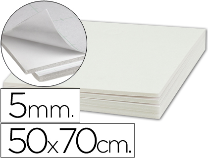 Oficinayempresa.com  CARTON PLUMA LIDERPAPEL BLANCO ADHESIVO 1 CARA 50X70  CM ESPESOR 5 MM