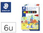 MARCADOR STAEDTLER COR JUMBO TRACO 3 MM -ESTOJO DE