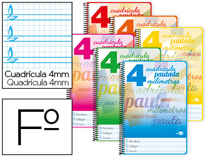 Lamela Cuaderno Cuadrovía Tapa Plástico Folio 4mm 80 Hojas Verde Flúor