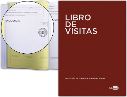 LIBRO LIDERPAPEL DIN A4 100 H REGISTRO DE VISITAS DE LA INSPECCION DE  TRABAJO