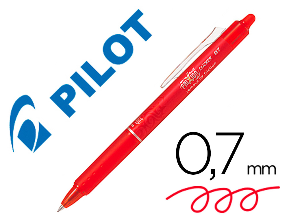 PAPELERIA DIEGO  BOLIGRAFO PILOT FRIXION CLICKER BORRABLE 0,7 MM COLOR ROJO