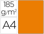 CARTOLINA GUARRO DIN A4 LARANJA 185 GR PACK DE 50 