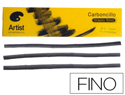 Carboncillo artist fino 3-4 mm caja de 10 unidades