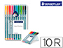 MARCADOR STAEDTLER TRIPLUS FINELINER ESTOJO 10 COR