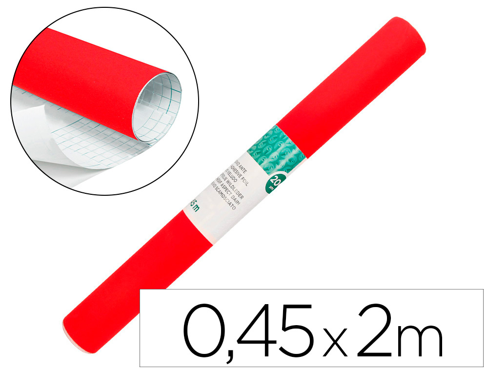 ROLLO PAPEL TERCIOPELO ADHESIVO AIRONFIX 0,45 X 10 M. ROJO REF. 67803