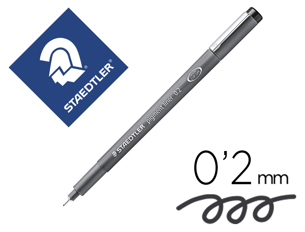 Rotulador staedtler calibrado micrometrico 308 negro 0,2 mm resistente al agua