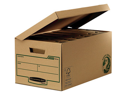 Papelería Blanco  CAJON FELLOWES CARTON RECICLADO PARA ALMACENAMIENTO DE  ARCHIVADORES CAPACIDAD 6 CAJAS DE ARCHIVO 80 MM