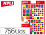 ETIQUETAS APLI AUTOADESIVAS QUADRADO MULTICOLOR BL